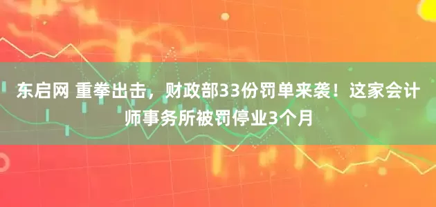 东启网 重拳出击，财政部33份罚单来袭！这家会计师事务所被罚停业3个月